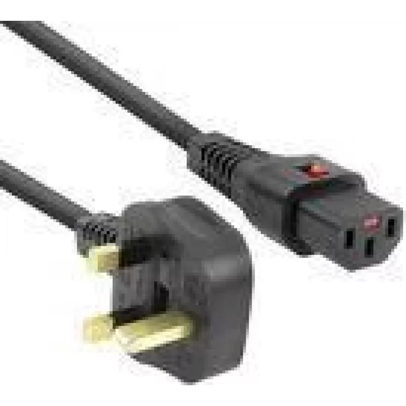 Maitinimo laidas ACT PC980 — UK kištukas į C13 IEC užraktas, 2 m, 230 V 10 A, juodas