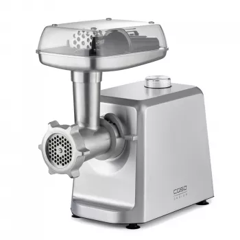 Caso | Mėsmalė | FW 2500 | Nerūdijantis plienas | 2500 W | Greičių skaičius 2 | Pralaidumas (kg/min) 2,5 | 3 nerūdijančio plieno pjaustymo plokštelės (3 mm, 5 mm ir 8 mm), Dešrų užpildas, Coo