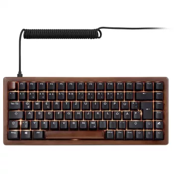 Sharkoon 100068081 klaviatūra namams USB QWERTZ vokiška juoda medžio 75%