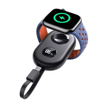 Belaidis indukcinis įkroviklis Joyroom JR-W09 3W su USB-C kabeliu, skirtas Apple Watch, juodas