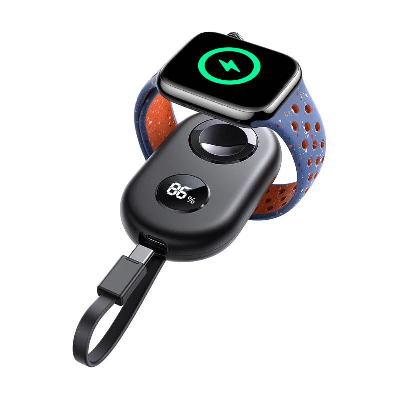 Belaidis indukcinis įkroviklis Joyroom JR-W09 3W su USB-C kabeliu, skirtas Apple Watch, juodas