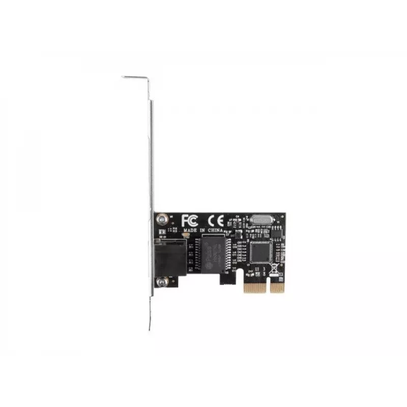 Vidinė eterneto tinklo plokštė LANBERG PCE-1GB-201, PCI Express, 1× RJ-45 Gigabit (1000 Mbit/s), juoda