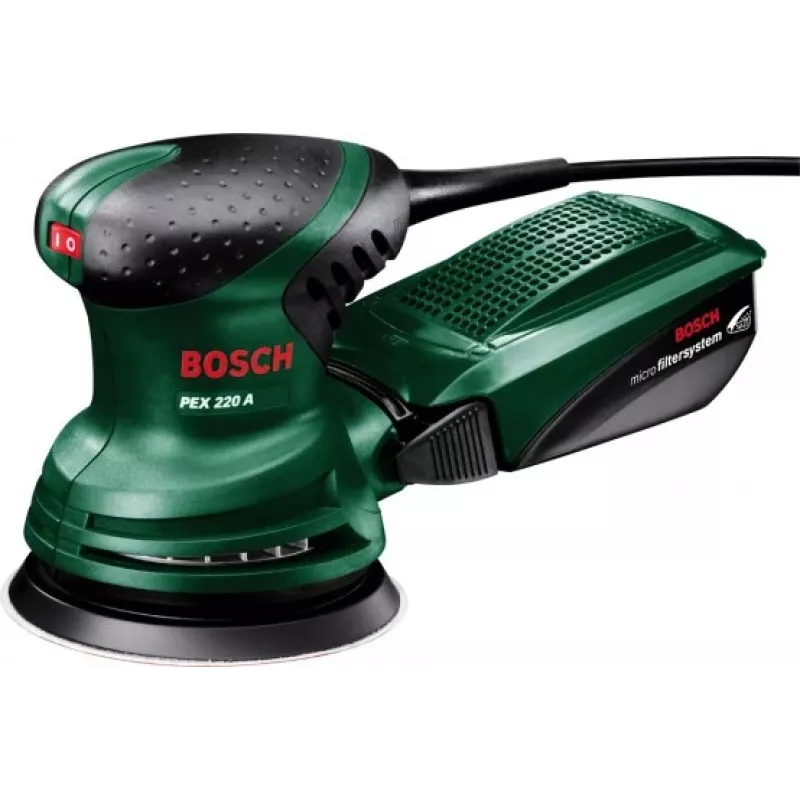 Bosch PEX 220 A ekscentrinis šlifuoklis 24000 OPM Juoda, Žalia
