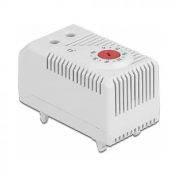 Termostatas DELOCK 66824, plastikinis korpusas, IP20, 30 W, 250 V, 10 A, 43×60×33 mm, pilkas/raudonas