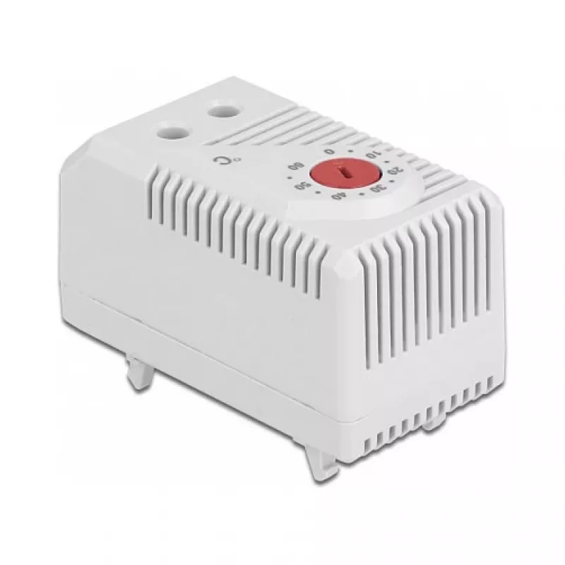 Termostatas DELOCK 66824, plastikinis korpusas, IP20, 30 W, 250 V, 10 A, 43×60×33 mm, pilkas/raudonas