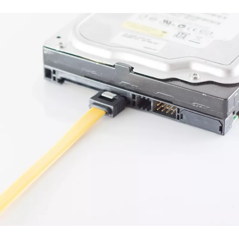 SATA duomenų kabelis ShiverPeaks BS78246-0.5Y 6 Gb/s, geltonas, 0,5 m