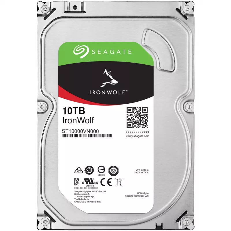 Seagate IronWolf ST10000VN000 vidinis kietasis diskas 10 TB 7200 RPM 256 MB 3.5 col. Serial ATA III