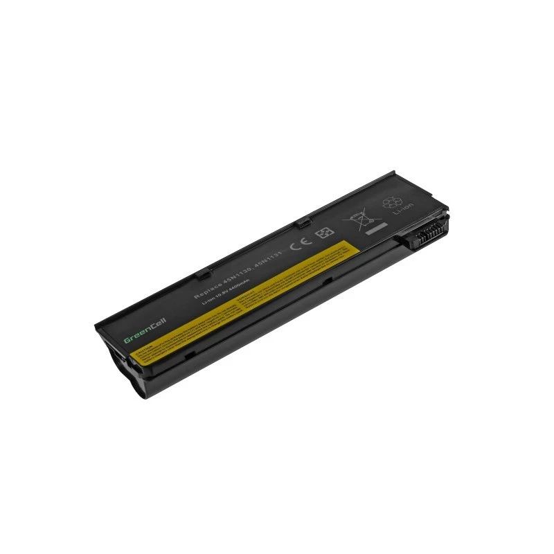 Baterija Green Cell LE57V2, skirta Lenovo ThinkPad L450 T440 T450 X240 X250 – Li‑Ion 4400 mAh, juoda