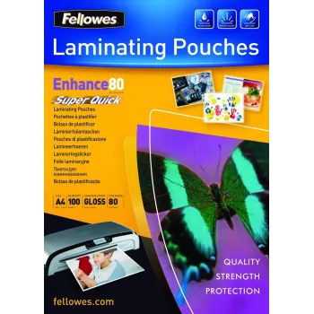 Fellowes SuperQuick A4 Blizgus 80 mikronų laminavimo maišelis