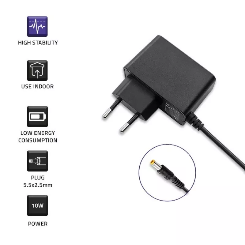 Maitinimo adapteris 10W 5V, 2A, 5,5x2,5