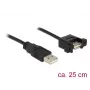 USB laidas DeLOCK 85462 USB 2.0 0,25 m Juodas