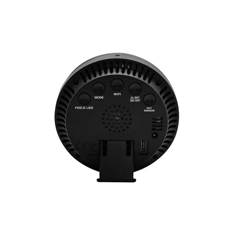 Oro stotelė BLAUPUNKT WS35BK APP — LCD ekranas, temperatūra ir drėgmė, žadintuvas, kalendorius, programėlės ryšys, 94×94×27 mm