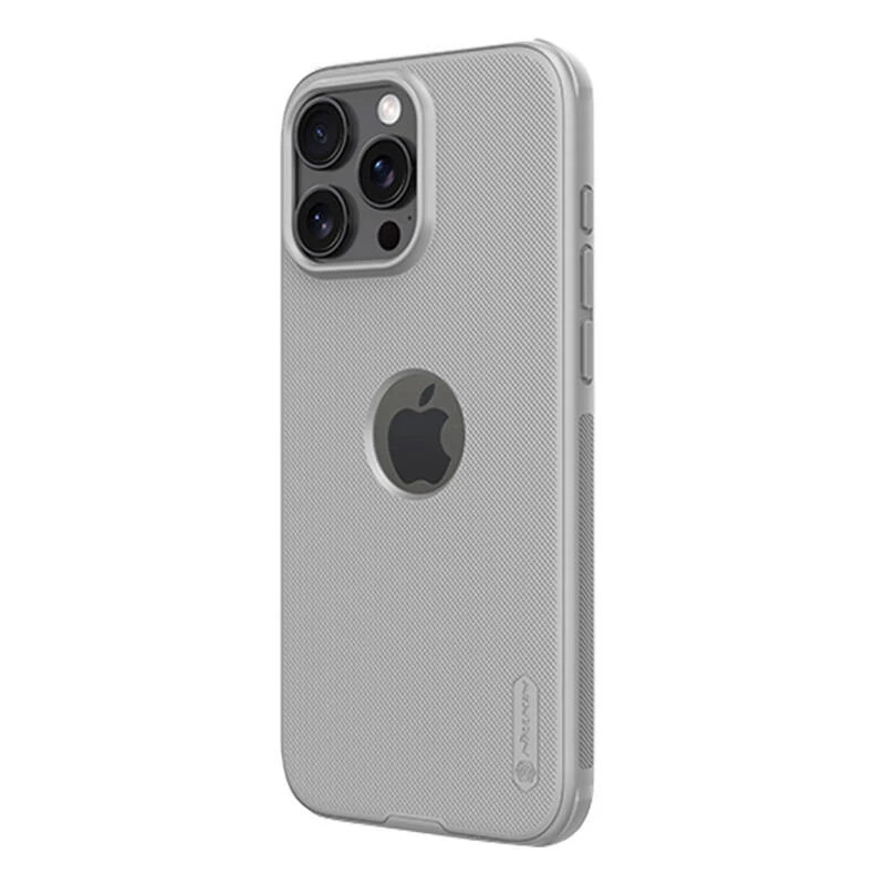 Apsauginis telefono dėklas Nillkin Super Frosted Shield Pro, skirtas iPhone 16 Pro, pilkas, standus plonas dangtelis