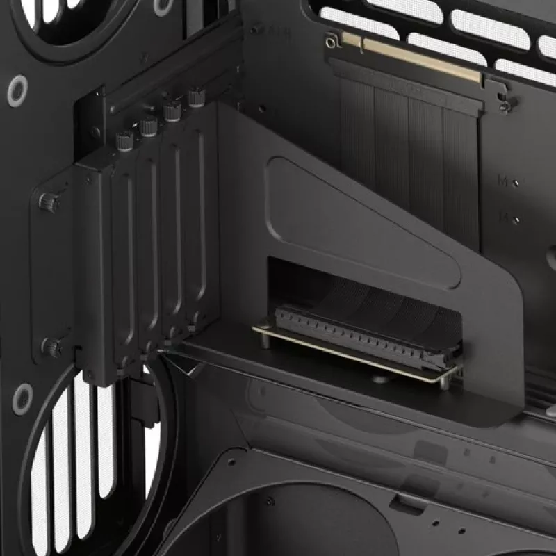 HAVN HS 420 VGPU PC korpusas, Midi-Tower, E-ATX, grūdintas stiklas, PCIe 5.0 Riser kabelis - juodas