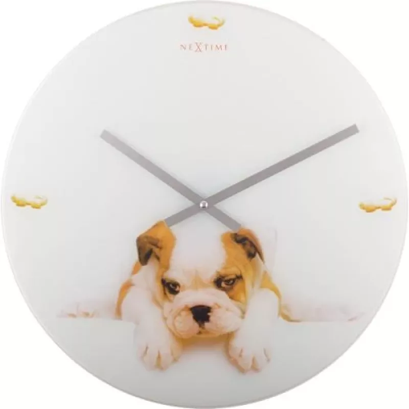 NeXtime klok 8136 Puppy, Ø43 cm, sieninis, balta/smėlio