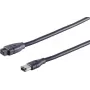 FireWire kabelis Tecline 39805 5 m 6 kontaktų – 9 kontaktų juodas