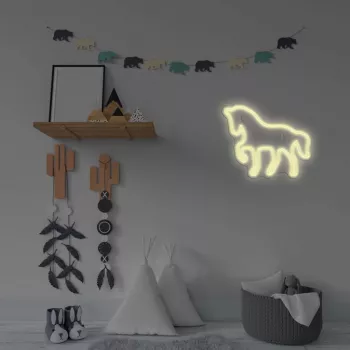 LED neoninis ženklas MANTA SNL103WH — Arklio motyvas, baltas
