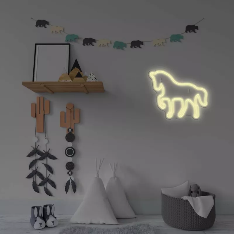 LED neoninis ženklas MANTA SNL103WH — Arklio motyvas, baltas