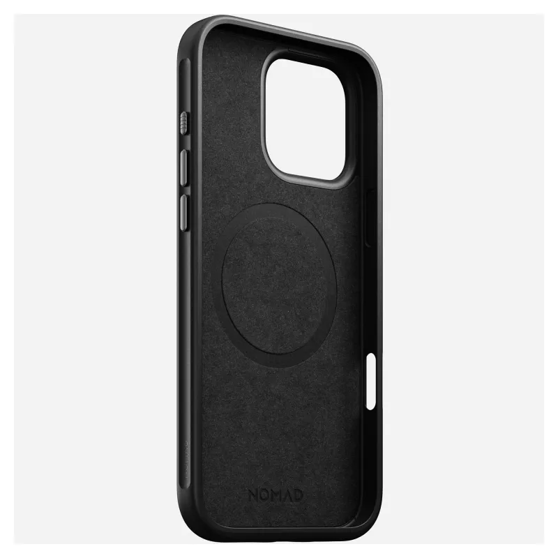 Mobiliojo telefono dėklas Nomad NM01693185, skirtas Apple iPhone 16 Pro Max, oda/TPU/PC, juodas, tinka 17,5 cm (6,9 colio) ekranui