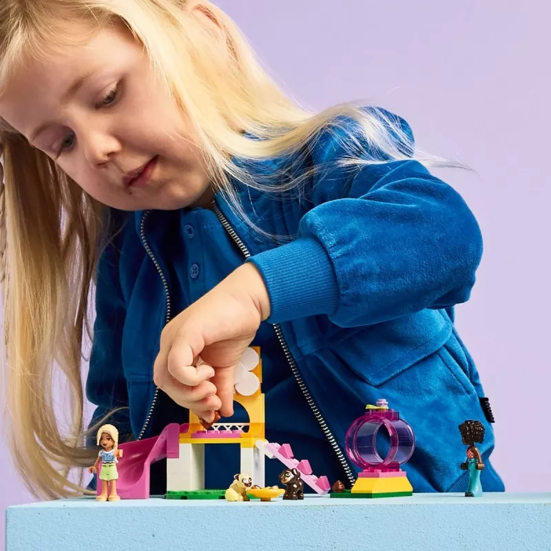 Konstruktorius LEGO Friends Šuniukų žaidimų aikštelės rinkinys 42665, 66 dalys, 2 minifigūrėlės, amžius 4+
