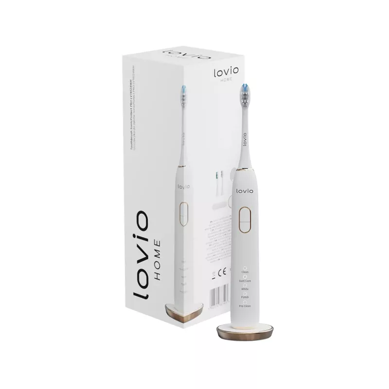 LOVIO_Home SonicProtect PRO elektrinis dantų šepetėlis baltas LVTB124WH
