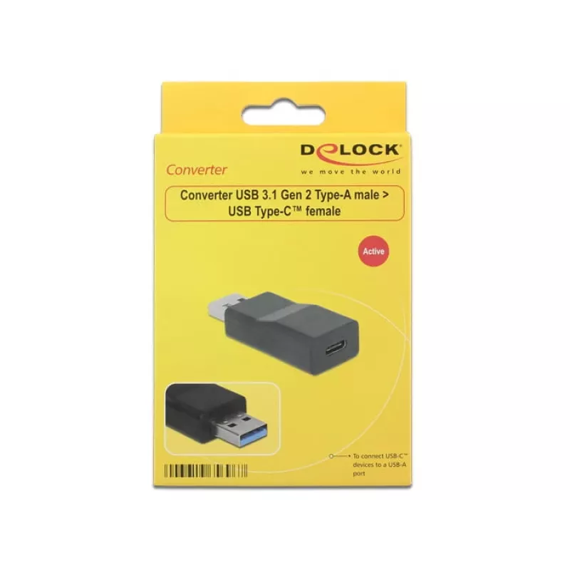 Laido jungčių adapteris DeLOCK 65696 USB 3.1 Gen 2 Type-A į Type-C juodas