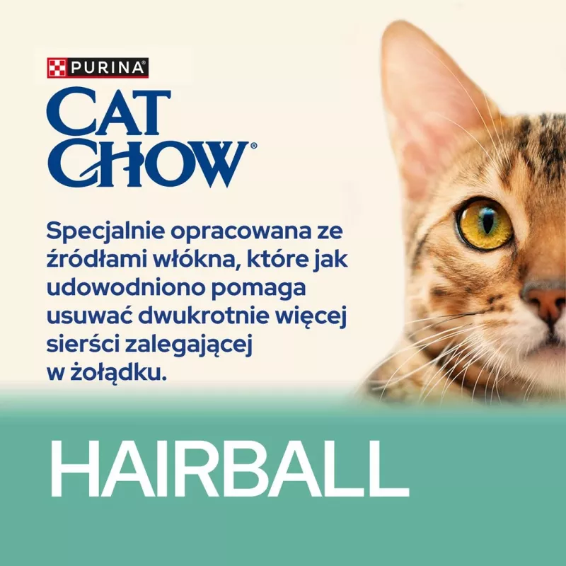 Sausas kačių maistas Purina Cat Chow Hairball Control 1.5 kg — Suaugusios katės, Vištiena, 32% baltymų, 11% riebalų