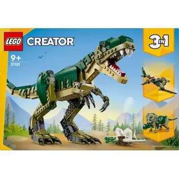 Konstruktorius LEGO Creator 3-in-1 T.Rex statomas modelio rinkinys, 626 vnt., 150 mm aukštis, amžius 9+