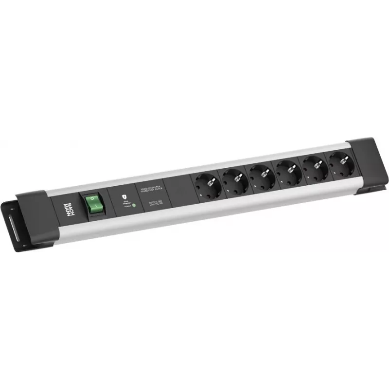 Bachmann CONNECTUS 6xCEE7/3 1xGVS-Plus 1x jungiklis 2,0 m CEE7/7 pilkas (BM005924)