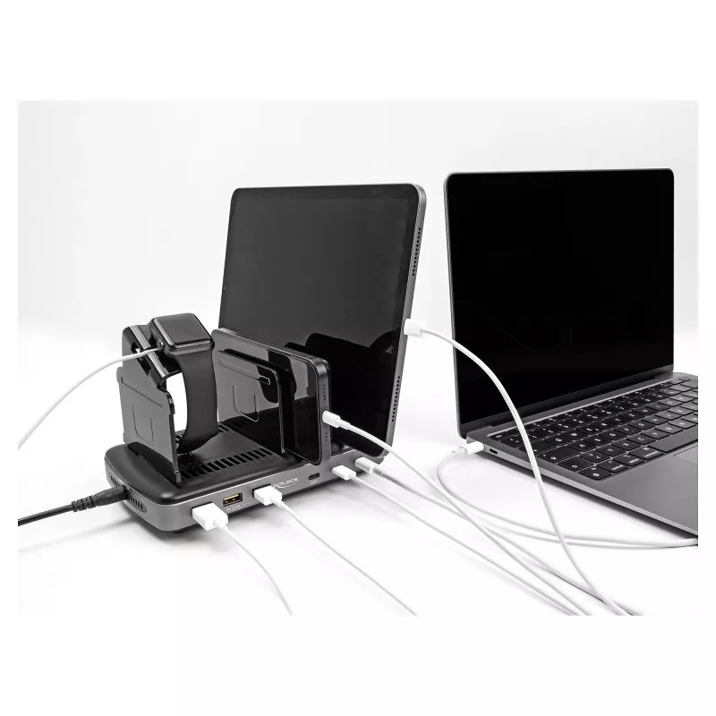 DeLOCK USB krovimo stotelė 3 x USB Type-C PD 3 x USB Type-A 112 W
