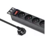 Qoltec aliumininis PDU 10'' stelui | 1U | 16A | 4xPRANCŪZIŠKI | 1,8 m