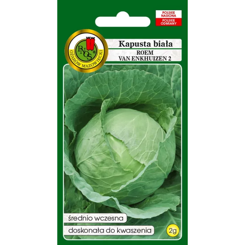 Sėklų pakuotė Apte — baltagūžis kopūstas 'Roem Van Enkhuizen' (2 g) daržovių sėklos