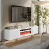 Cama RTV spintelė LARA 183x35x37 baltas matinis + baltas mantelpiece