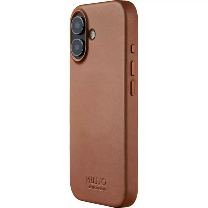 Mujjo Full Leather Case MagSafe dėklas, skirtas iPhone 17, rudas