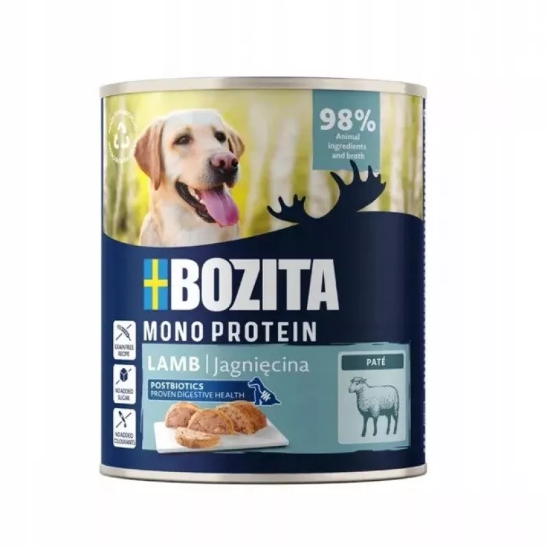 BOZITA Monoprotein Pate Lamb - šlapias šunų maistas - 800g