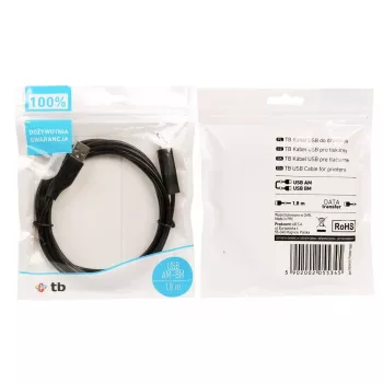 TB USB AM-BM kabelis 1.8 Juoda (AKTBXKU1PABW18B)