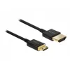 DeLOCK plonas Premium - Vaizdo/Garso/Tinklo kabelis - HDMI - 36 AWG - HDMI, 19 kontaktų (V) - į - Mini-HDMI, 19 kontaktų (V) - 2,0 m - Triguba izoliacija - Juoda (84778)