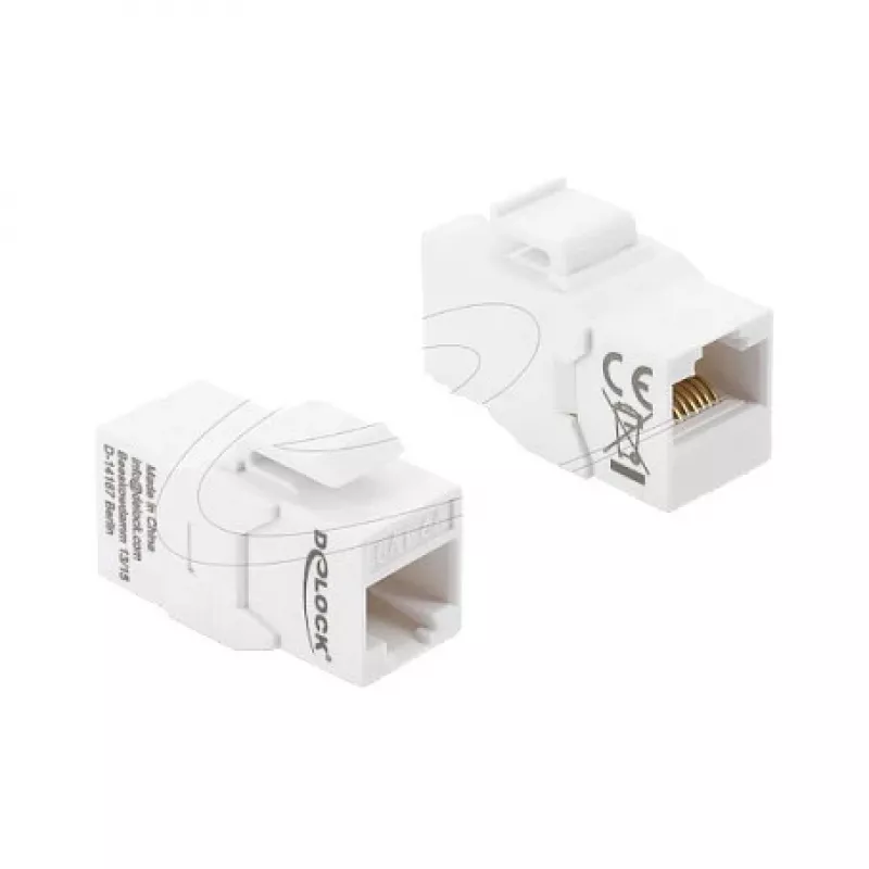DELOCK „Keystone“ sujungimo modulis RJ45 Cat.6A lizdas–lizdas, mėlynas