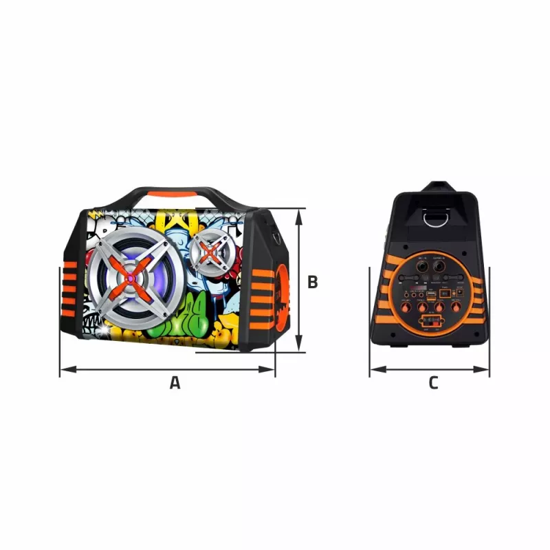 Nešiojamas garsiakalbis Manta SPK1005PRO Helios 2, juodas