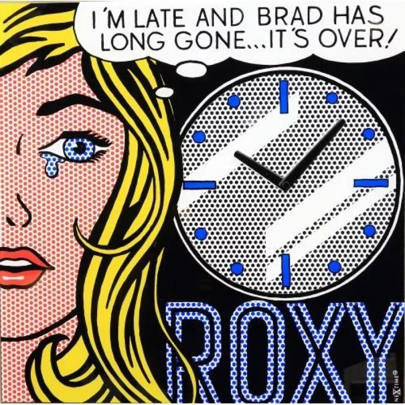 NeXtime laikrodis 8153 Cinema Date, 43x43,2 cm, sieninis, juodas / įvairiaspalvis