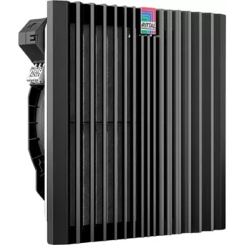 Ventiliatoriaus komplektas Rittal SK 3243.718 — įmontuojamas kintamosios srovės ventiliatorius, oro srautas 540 m³/h, plastikinis korpusas, juodas