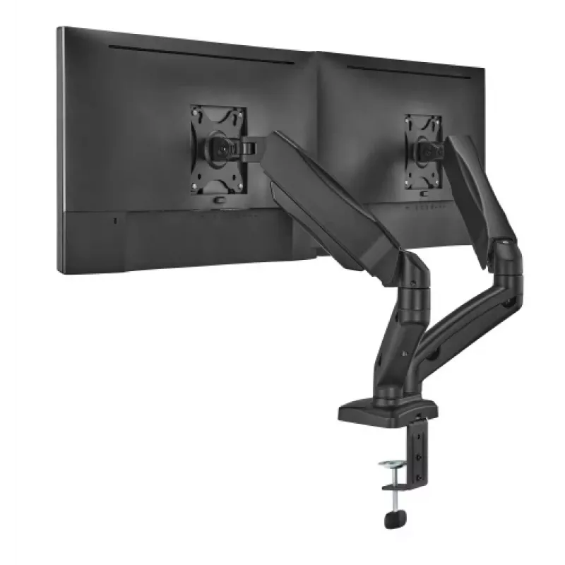 Monitoriaus laikiklis up up Ekonomiškas Interaktyvus Atsvaro Dviejų Monitorių Laikiklis Matinis Juodas VESA 75x75/100x100