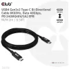 CLUB3D USB4 Gen3x2 Type-C dvikryptis kabelis 8K60Hz, Duomenys 40Gbps, PD 240W(48V/5A) EPR M/M 2m / 6.56ft