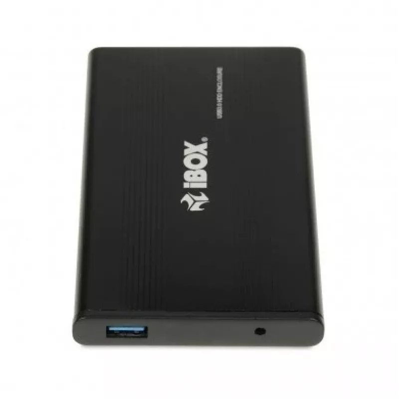 HDD korpusas IBOX HD-02 Juoda 2,5 colio SATA diskams, USB 3.2 Gen 1 (Type-A), vienas lizdas, metalinis