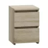 Naktinio staliuko viršus Top e shop M2 SONOMA — 2 stalčių naktinis staliukas, ąžuolas, 300×300×400 mm