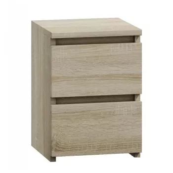 Naktinio staliuko viršus Top e shop M2 SONOMA — 2 stalčių naktinis staliukas, ąžuolas, 300×300×400 mm