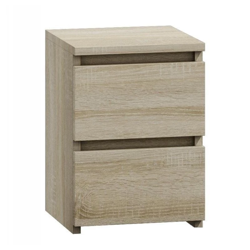 Naktinio staliuko viršus Top e shop M2 SONOMA — 2 stalčių naktinis staliukas, ąžuolas, 300×300×400 mm