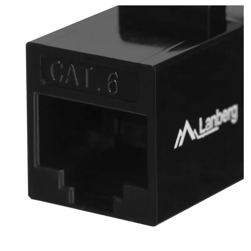 LANBERG KSU6-3000 keystone modulis — Cat6 U/UTP RJ-45 jungtis (moteriška) į RJ-45 jungtį (moteriška), plokščia konstrukcija, juodas