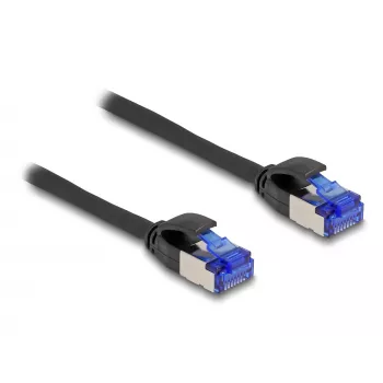 Tinklo kabelis DeLOCK RJ45 Cat.6A S/FTP plonas 1 m juodas