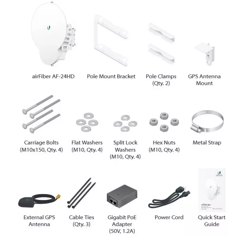 Ubiquiti AirFiber AF-24HD, 2 Gbps+ magistralinis ryšys, 24 GHz (kaina už vnt.) 2 Gbps+
